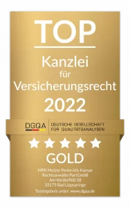 Auszeichnung Anwalt für Versicherungsrecht 2022